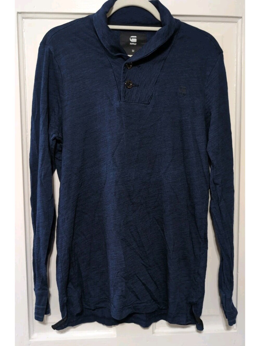 G-Star RAW Indigo Ezra Long Sleeve Tee Dark Aged Men's M(1504)D